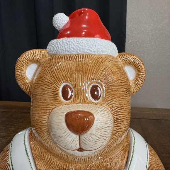 Rare Vintage Nikko Holiday Teddy Bear Spode Christmas Tree Cookie Jar - Picture 3 of 10